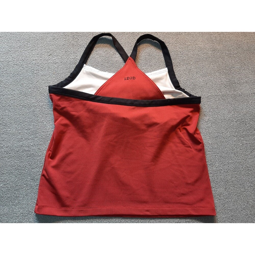Izod Tankini Womens 32" Chest Red Swim Top Swim Suit bathing Suit